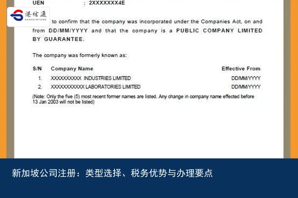 Singapore company registration：Type selection、税务优势与办理要点｜港信通金融合规服务