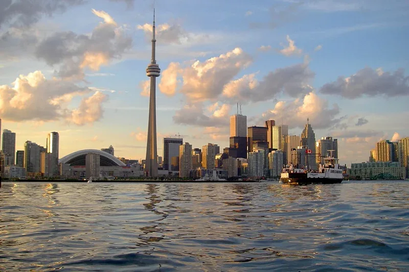 Toronto, Canada skyline looking from the harbor